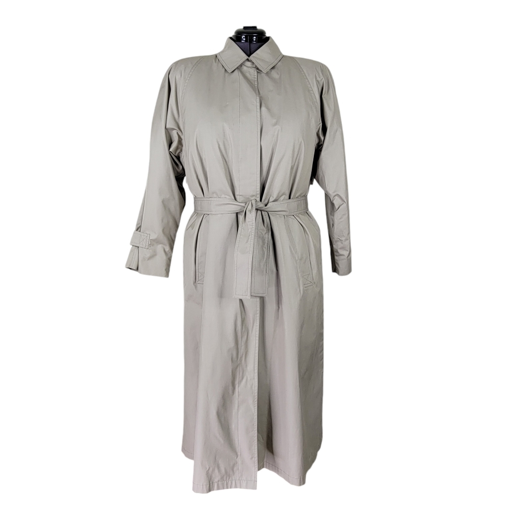 London Fog Wamsutta Trench Coat Size 18 Zip Out Thinsulate Liner Belted Vintage